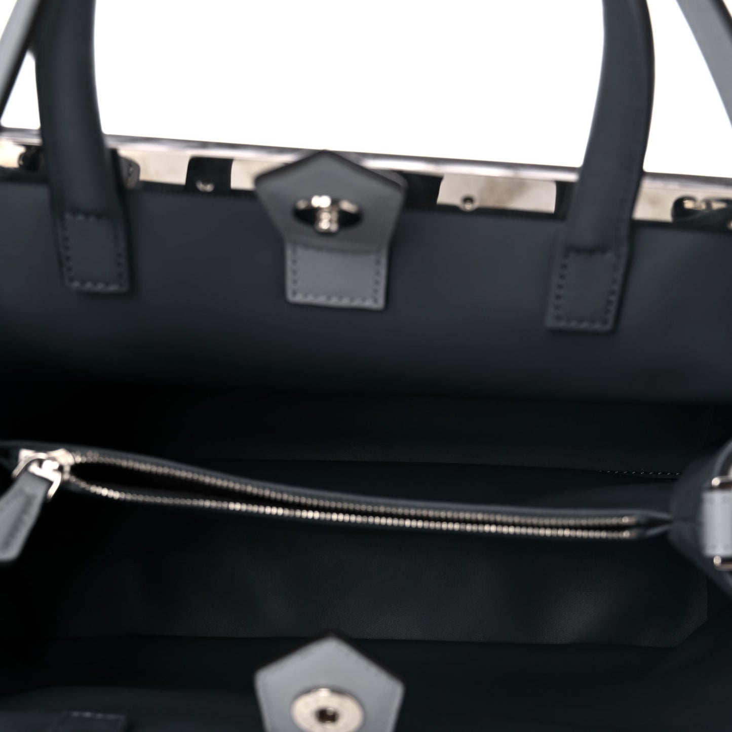 Vitello Elite Flower Studded Petite 2Jours Tote Grey