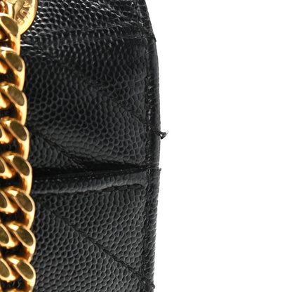 Saint Laurent Grain De Poudre Matelasse Chevron Large Monogram Satchel Black 20 of 20