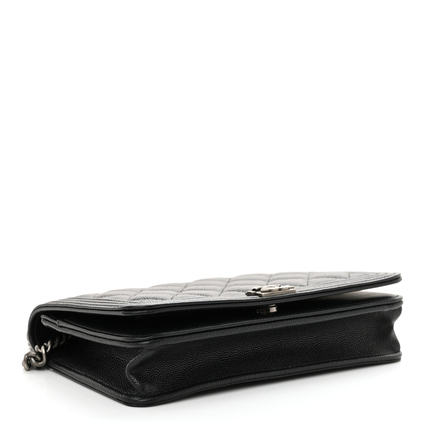 Caviar Quilted Boy Wallet On Chain WOC Black
