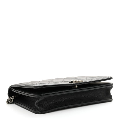 Chanel Caviar Quilted Boy Wallet On Chain WOC Black 4 of 14
