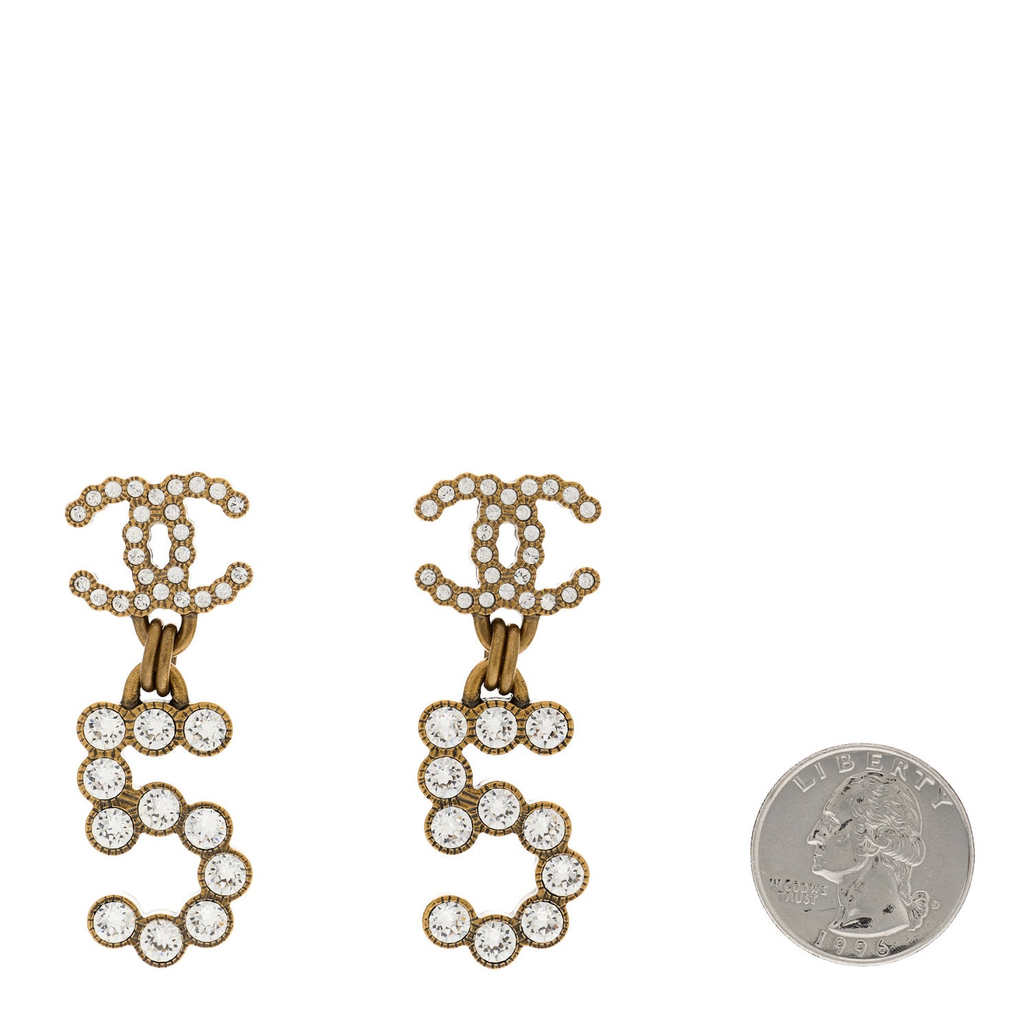Metal Crystal City of Lights No 5 Drop Earrings Gold