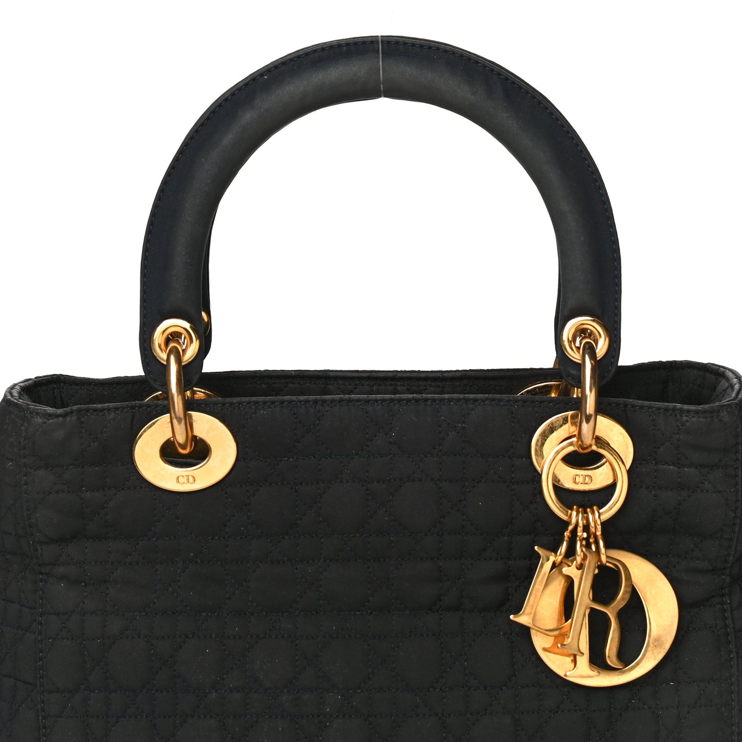 Nylon Cannage Medium Lady Dior Black