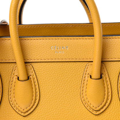 Celine Drummed Calfskin Nano Luggage Ocre 9 of 9