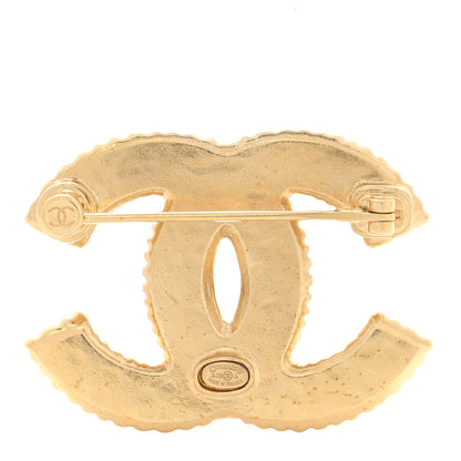 Chanel Metal Enamel CC Brooch Gold White 3 of 6