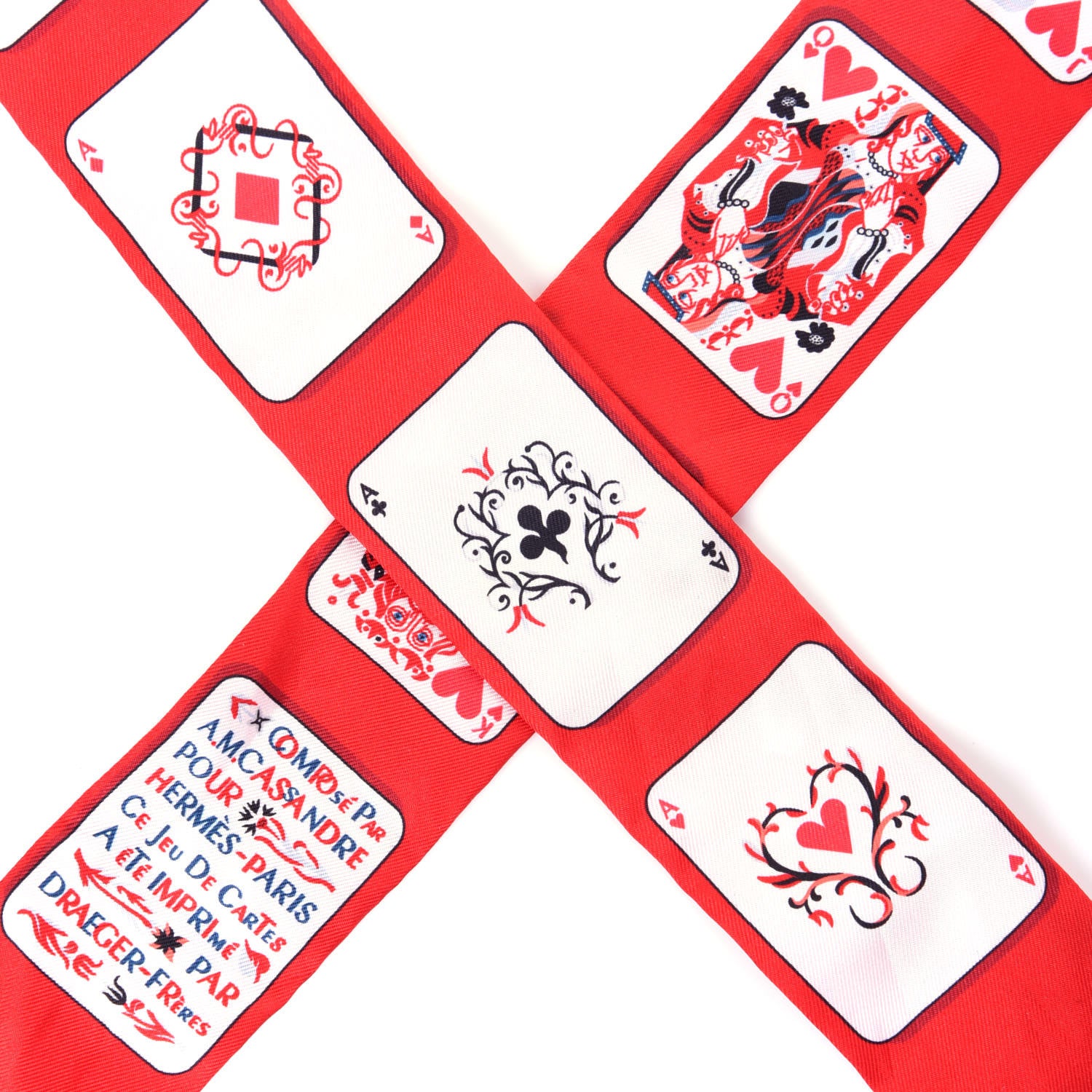 Hermes Silk Jeu de Cartes Twilly Rouge Black Ardoise 2 of 5