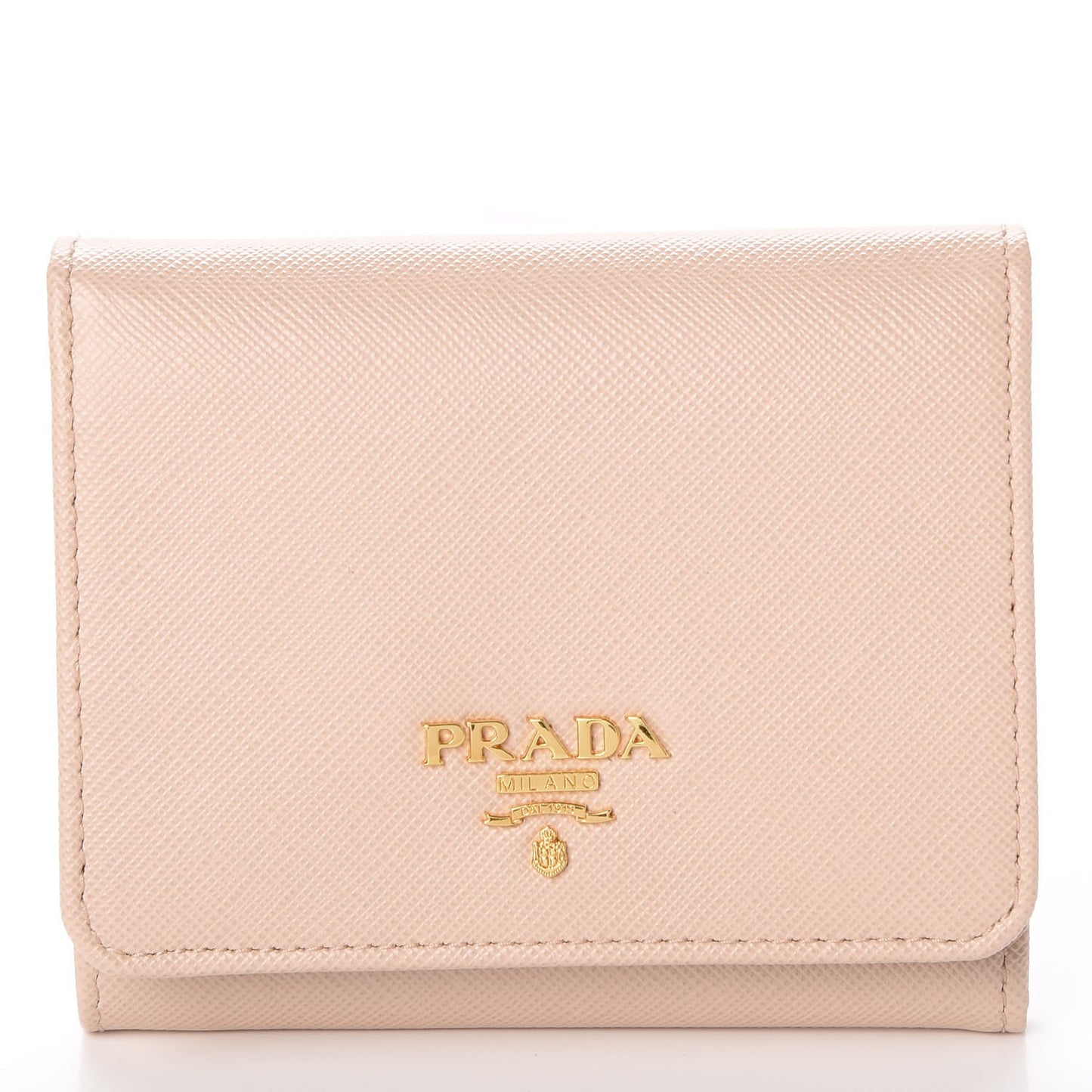 Saffiano Metal Tri-Fold Compact Wallet Cipria