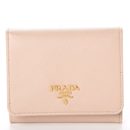 Prada Saffiano Metal Tri-Fold Compact Wallet Cipria 1 of 7