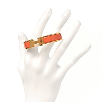 Hermes Enamel Narrow Clic Clac H Bracelet PM Peach Melba 2 of 5