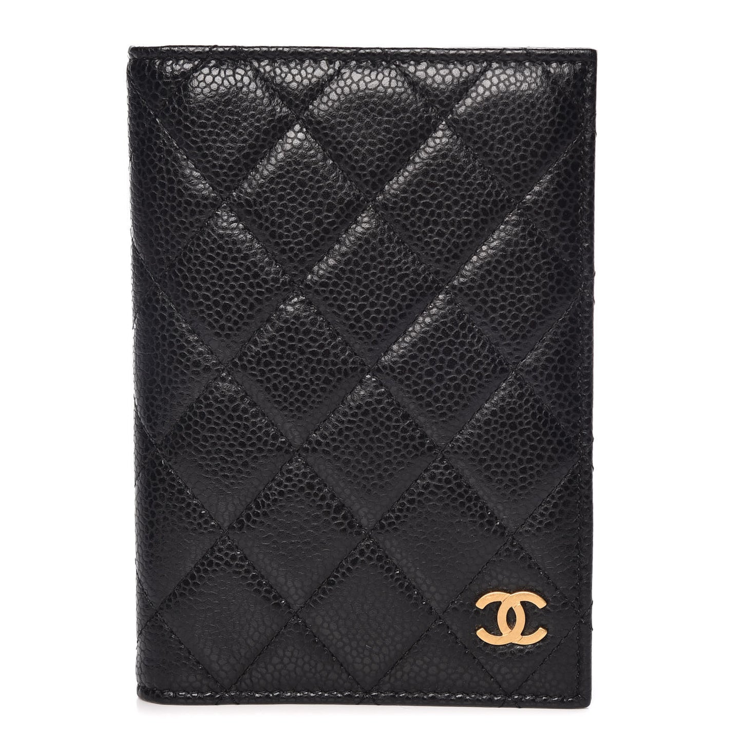 Caviar Quilted Passport Holder Black