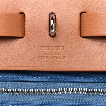 Hermes Vache Hunter Toile Herbag Zip 31 PM Azur Natural 6 of 9