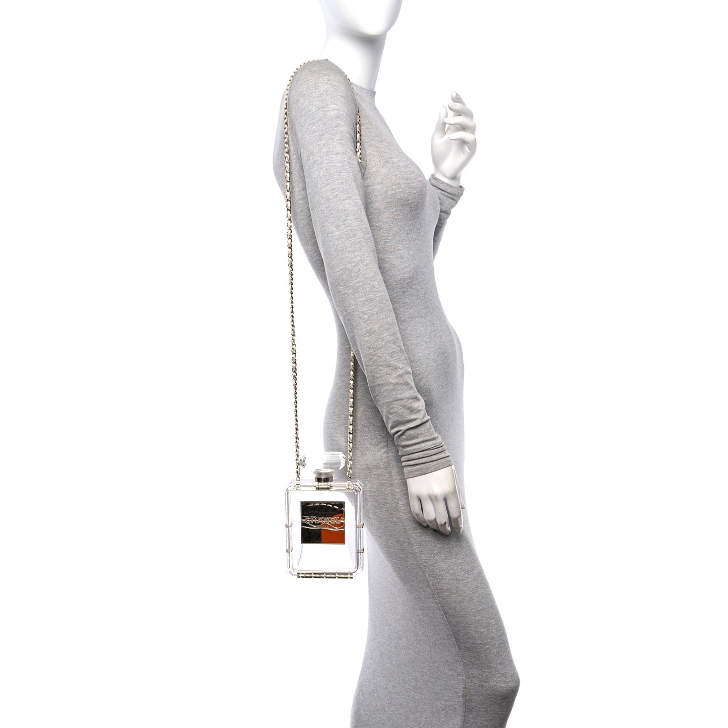 Transluscent Plexiglass Perfume Bottle Clutch