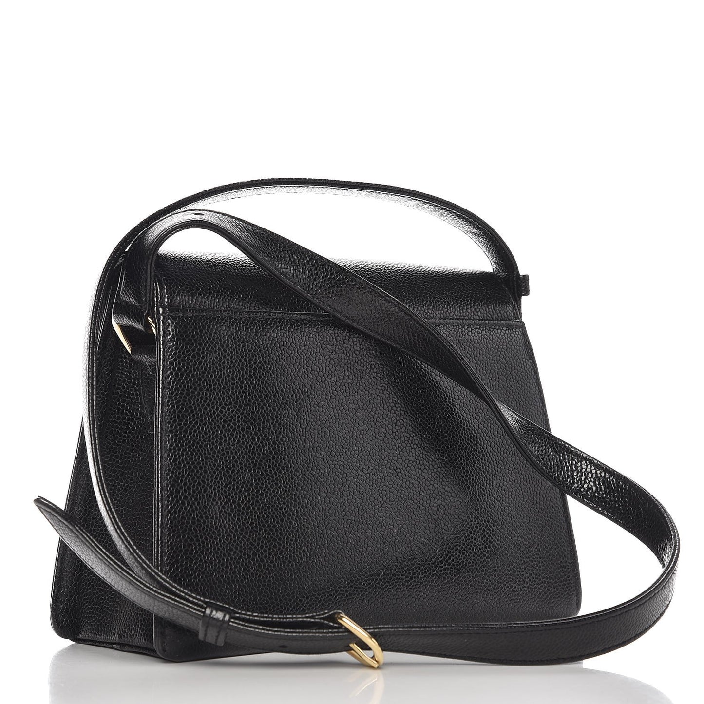 Caviar Mademoiselle Flap Shoulder Bag Black