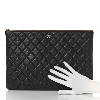 Chanel Caviar Quilted Large Cosmetic Case Black 2 of 9