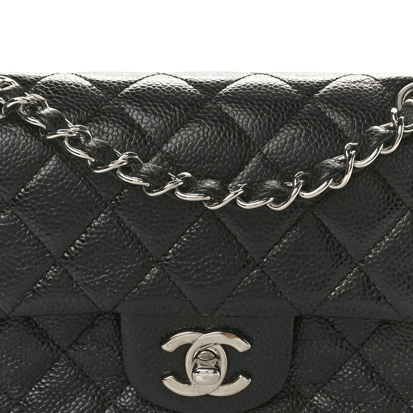 Caviar Quilted Mini Rectangular Flap Black