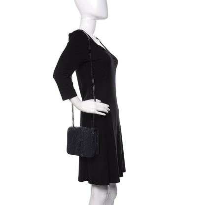 Saint Laurent Crinkled Calfskin Matelasse Monogram Niki Chain Wallet Deep Marine 2 of 10