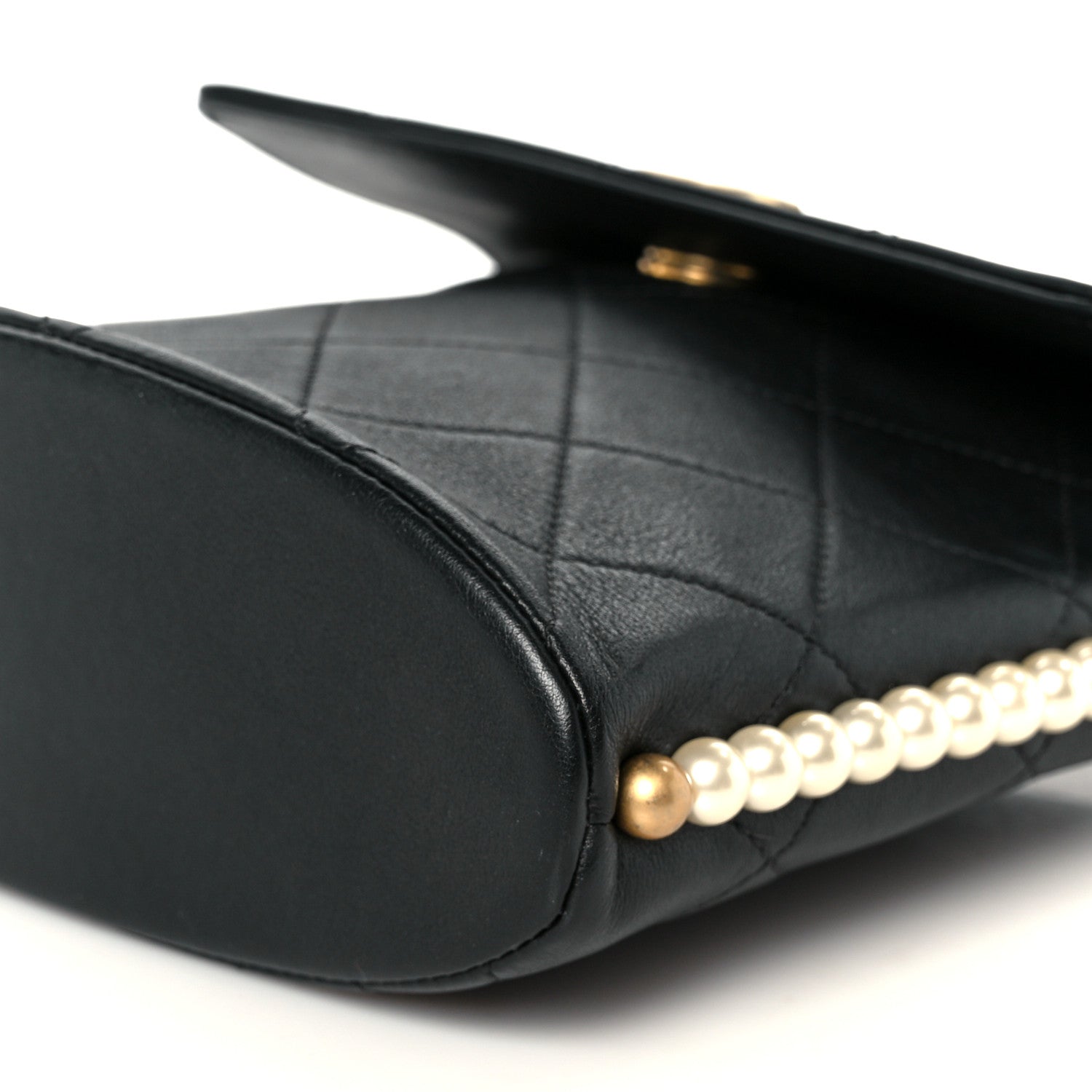 Chanel Calfskin Quilted Pearl Small About Pearls Hobo Bag Black 10 of 10