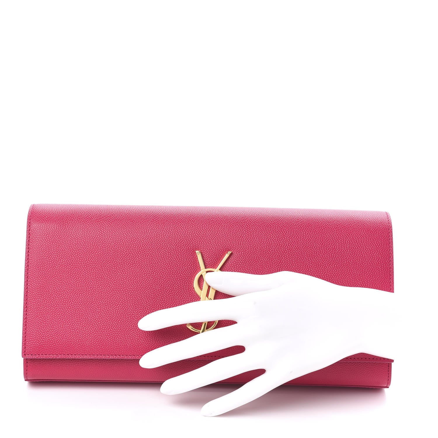 Saint Laurent Grain De Poudre Classic Monogram Cassandre Clutch Lipstick Fuchsia 2 of 6