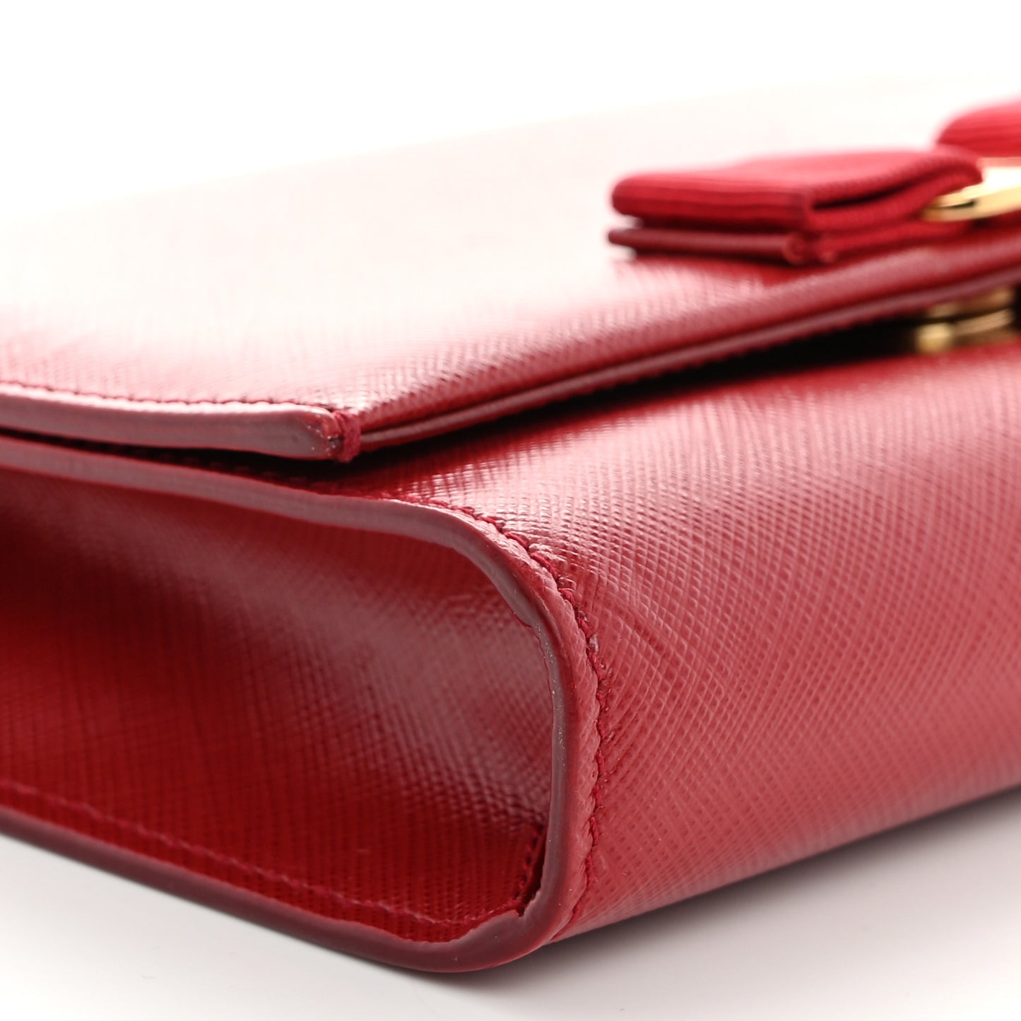 Printed Calfskin  Mini Miss Vara Bow Chain Bag Rosso