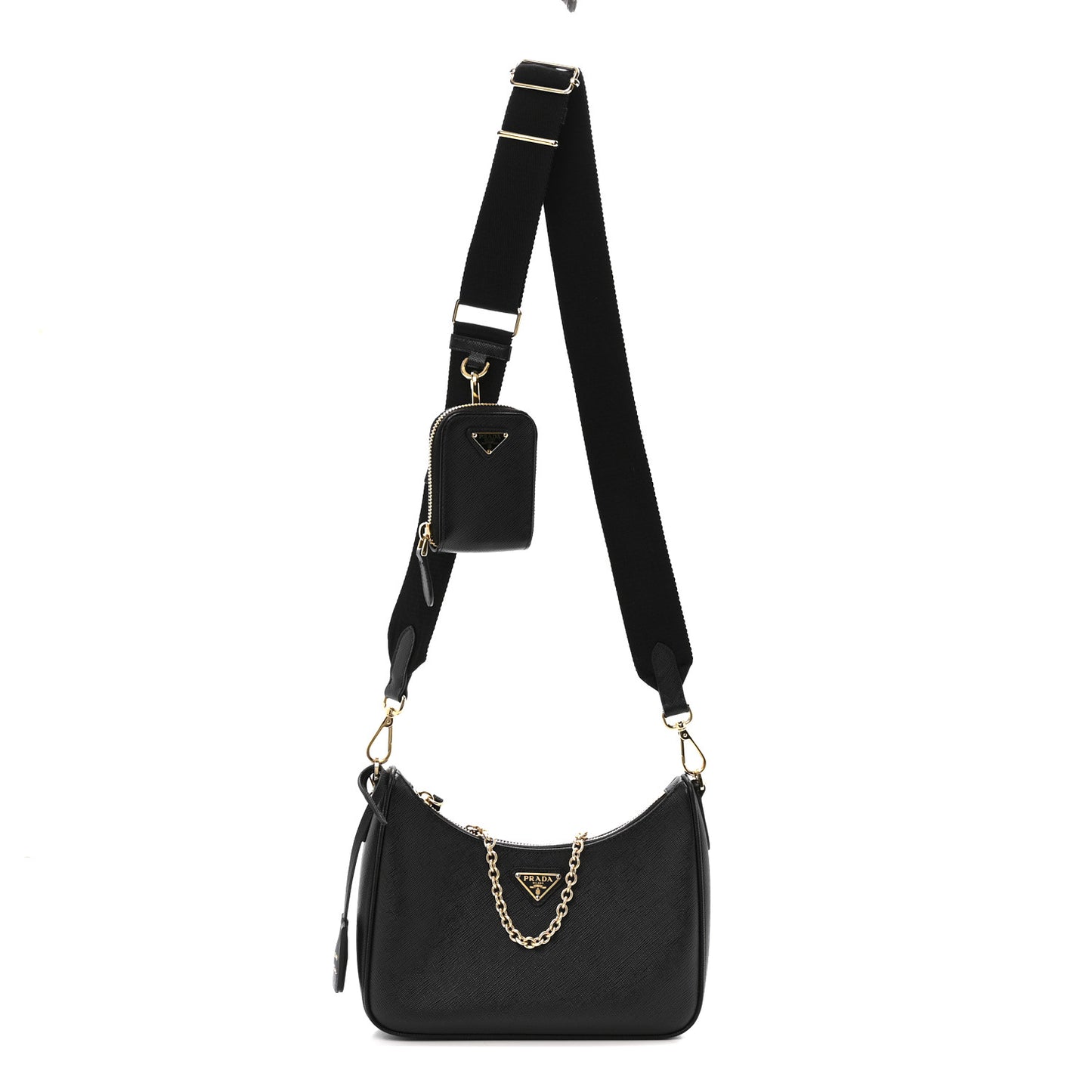 Saffiano Lux Re-Edition 2005 Shoulder Bag Black