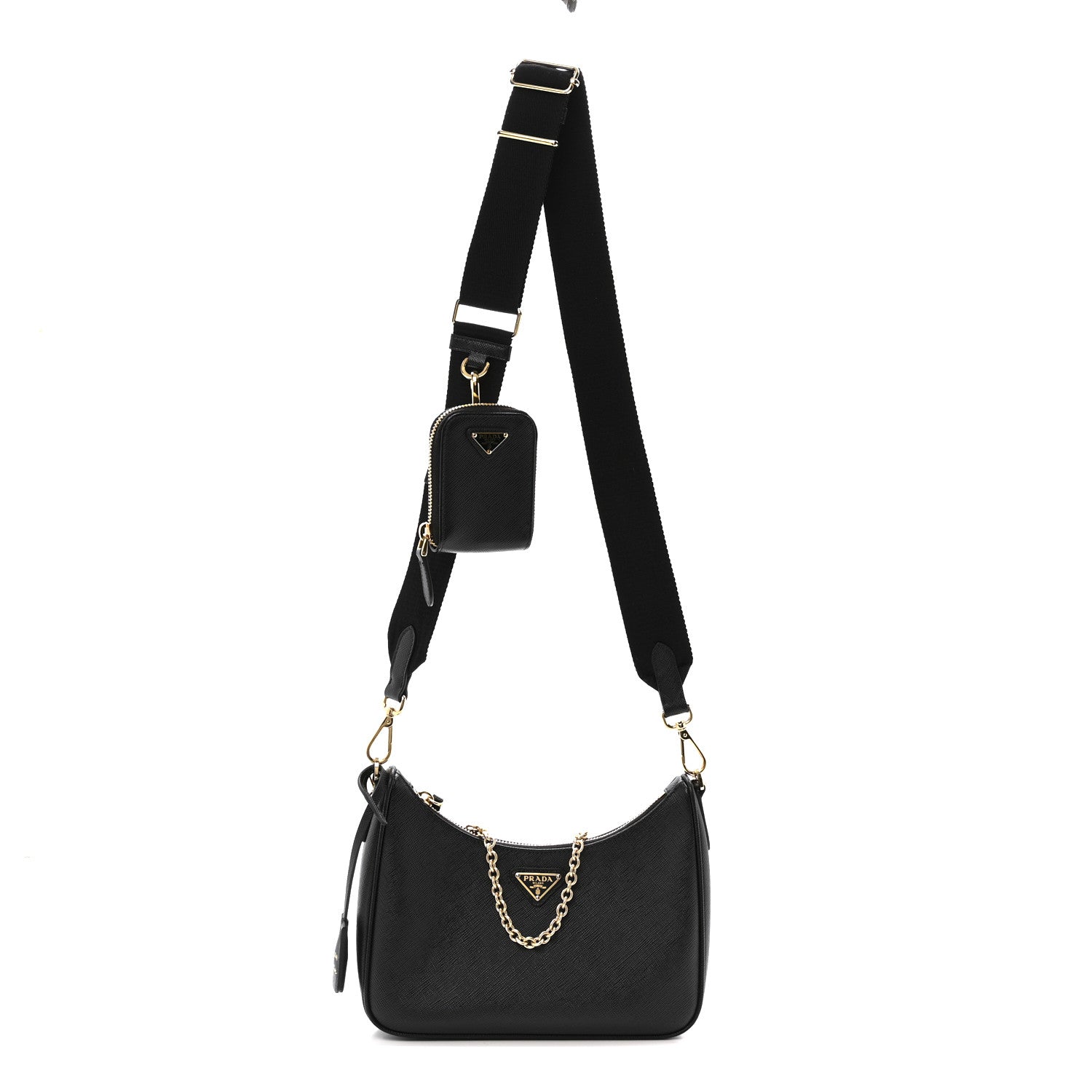 Prada Saffiano Lux Re-Edition 2005 Shoulder Bag Black 1 of 10