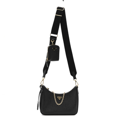 Prada Saffiano Lux Re-Edition 2005 Shoulder Bag Black 1 of 10