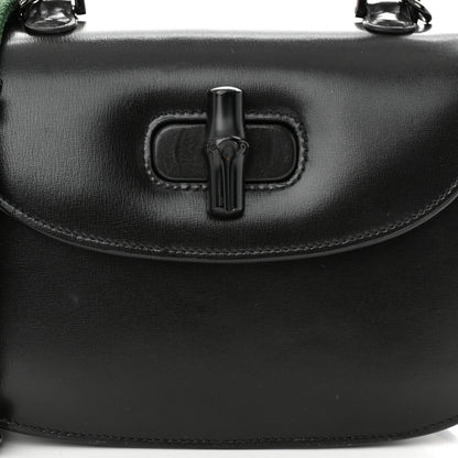 Gucci Boarded Dyana Lux Calfskin Web Monochrome Small Bamboo 1947 Top Handle Bag Black 9 of 12