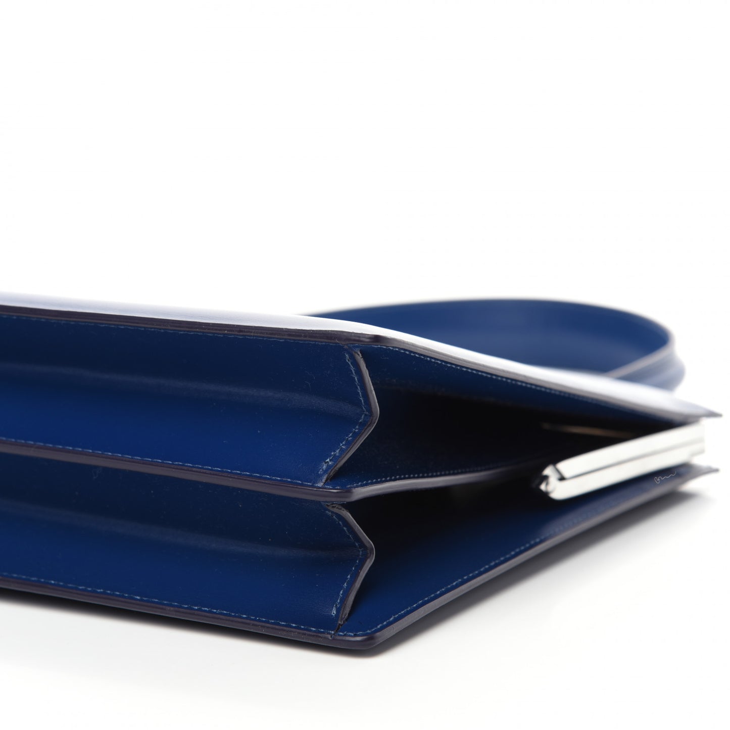 Patina Box Calfskin Medium Clasp Bag Lazuli
