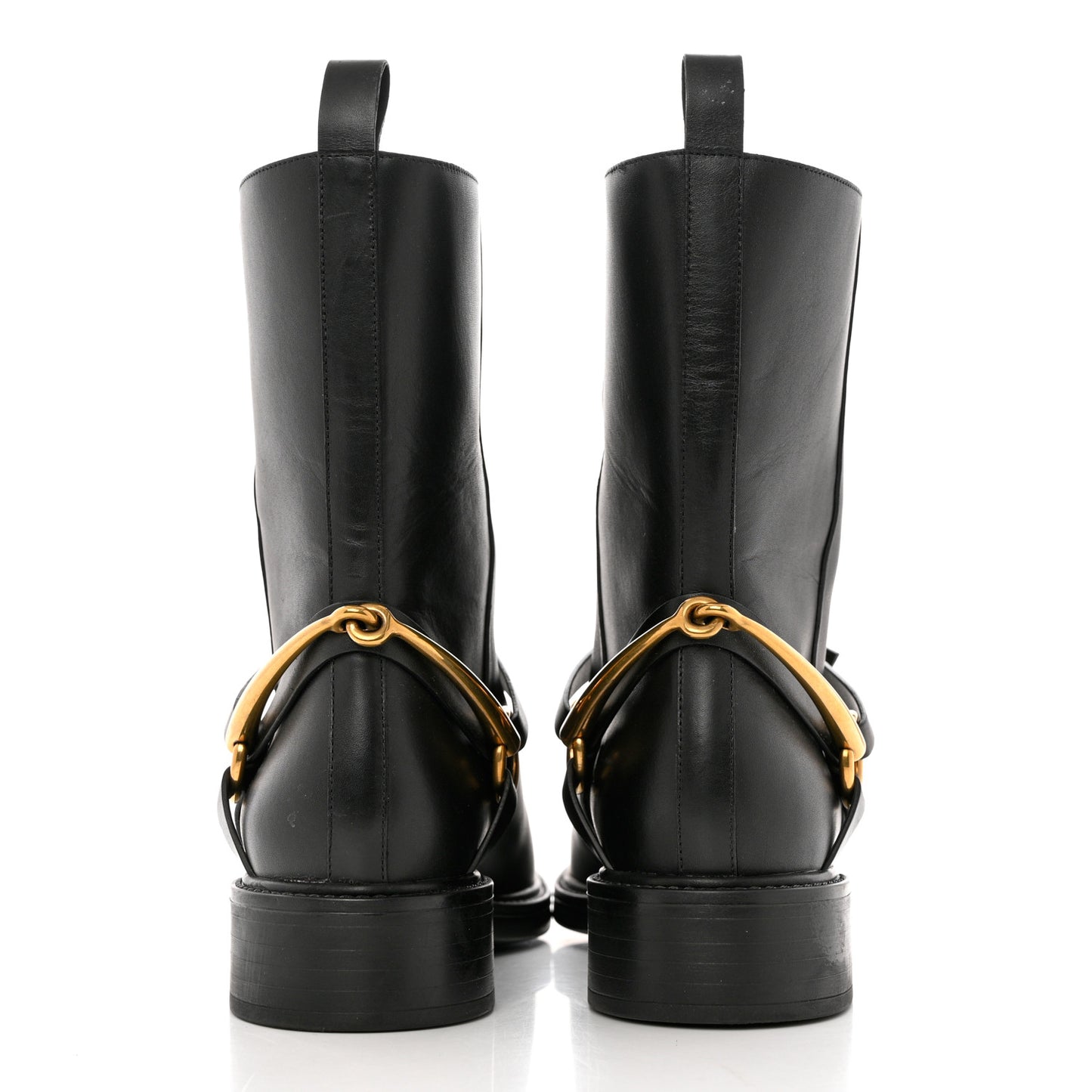 Calfskin Tess Horsebit Ankle Boots 37 Black