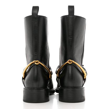 Gucci Calfskin Tess Horsebit Ankle Boots 37 Black 5 of 9