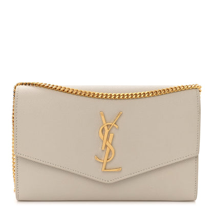 Saint Laurent Grain De Poudre Monogram Uptown Chain Wallet Crema Soft 3 of 10