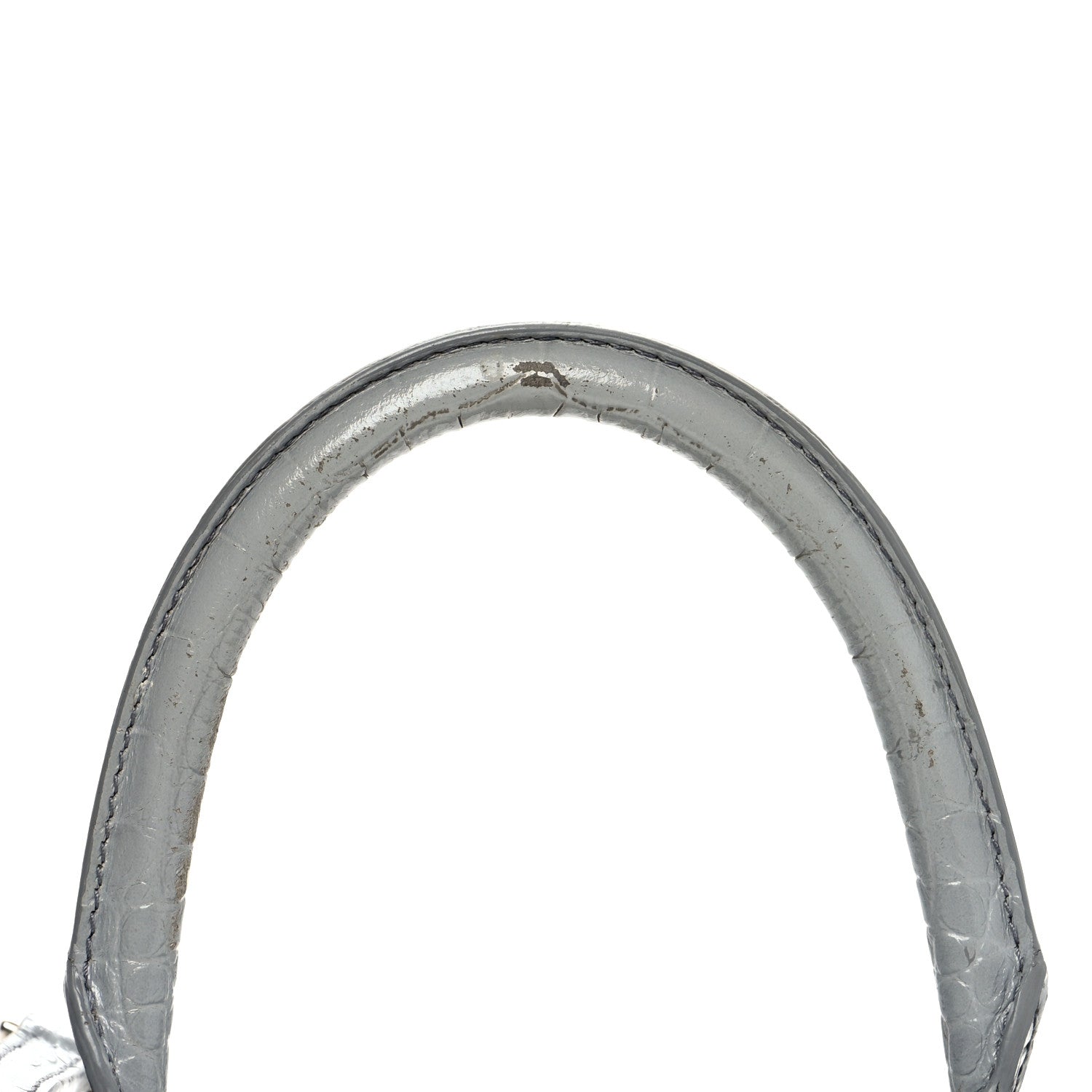 Balenciaga Shiny Calfskin Crocodile Embossed Small Hourglass Top Handle Bag Balenciaga Grey 12 of 13