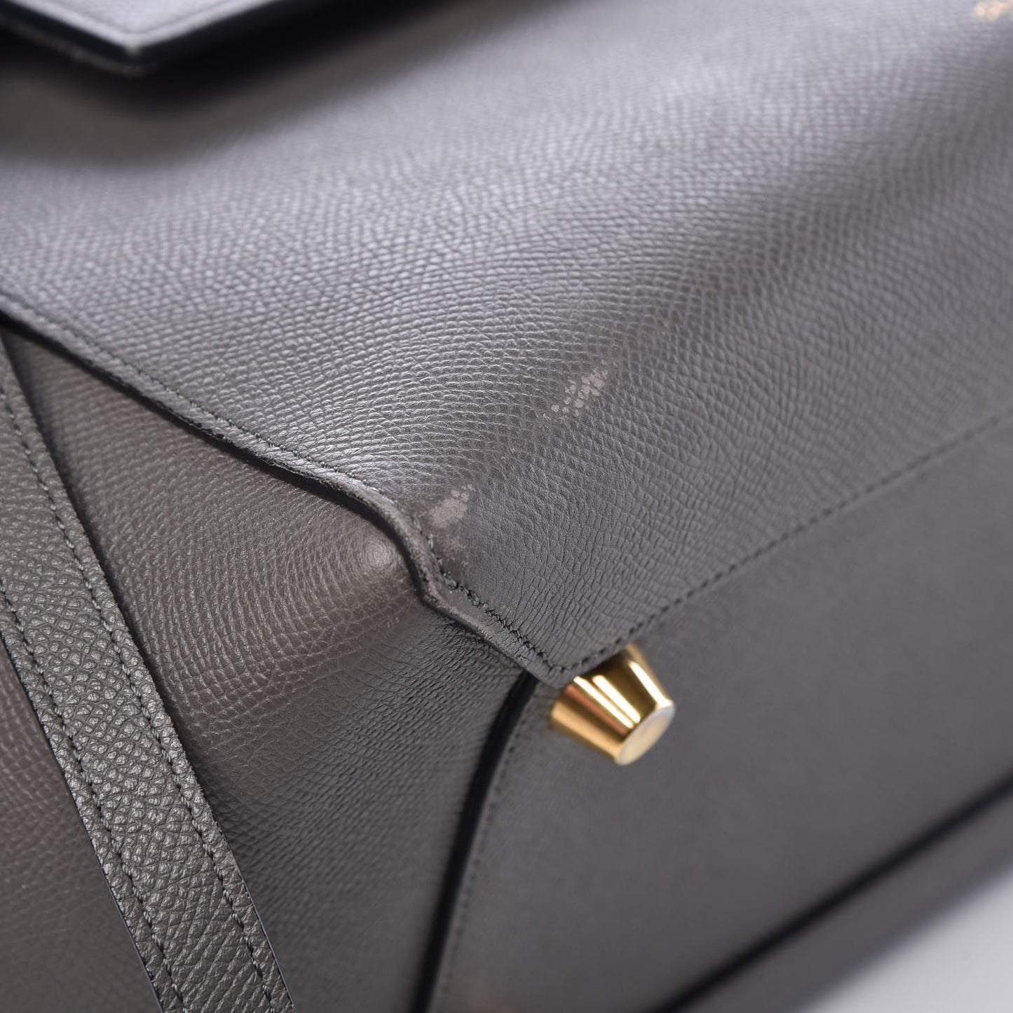 Grained Calfskin Mini Belt Bag Grey