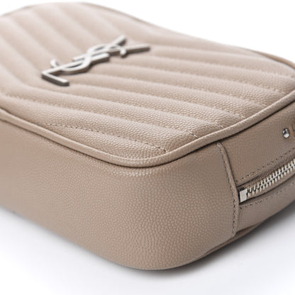 Saint Laurent Grain De Poudre Matelasse Monogram Mini Lou Camera Bag Dark Beige 7 of 11