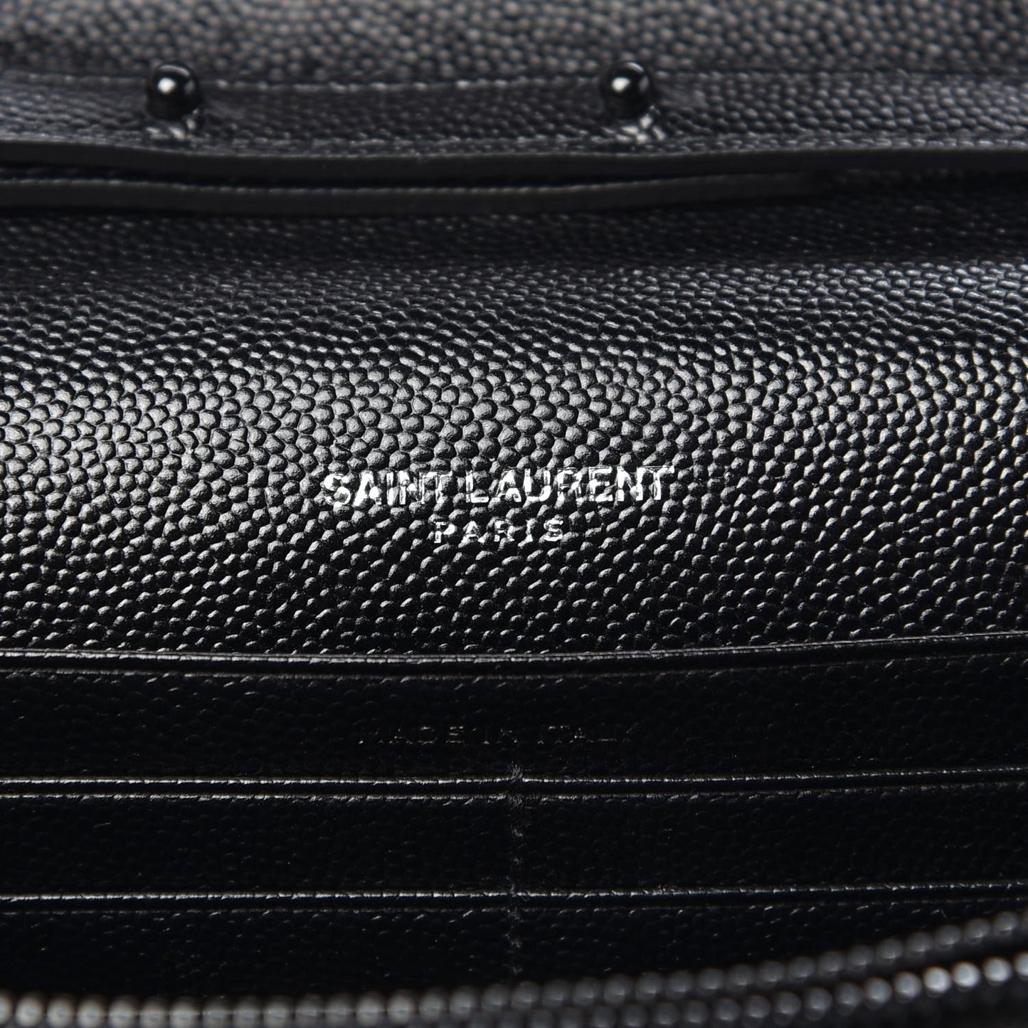 Grain De Poudre Matelasse Chevron Monogram Chain Wallet Black