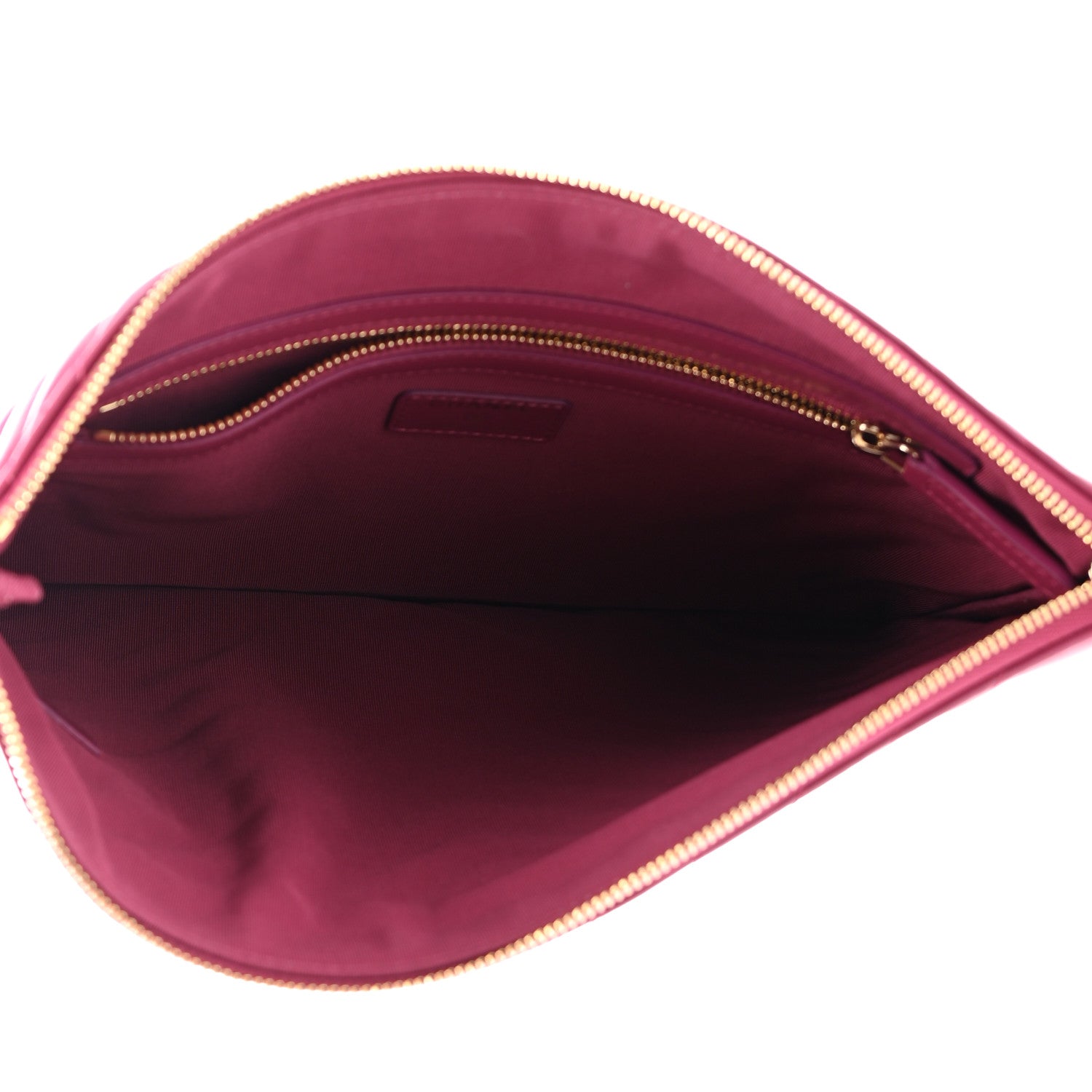 Chanel Lambskin Chevron Quilted Medium Cosmetic Case Dark Pink 5 of 7