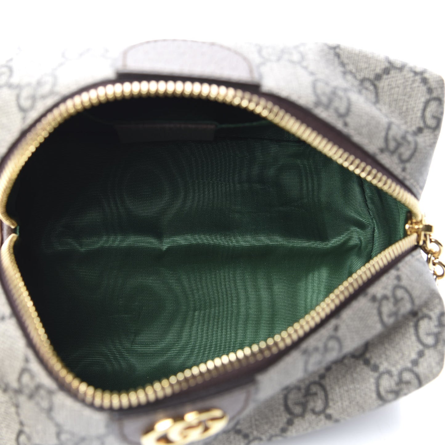 Soft GG Supreme Monogram Calfskin Medium Ophidia Cosmetic Case Beige Ebony New Acero