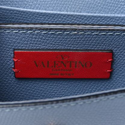 Valentino Garavani Grainy Calfskin VLogo Compact Wallet with Chain Niagara 6 of 9