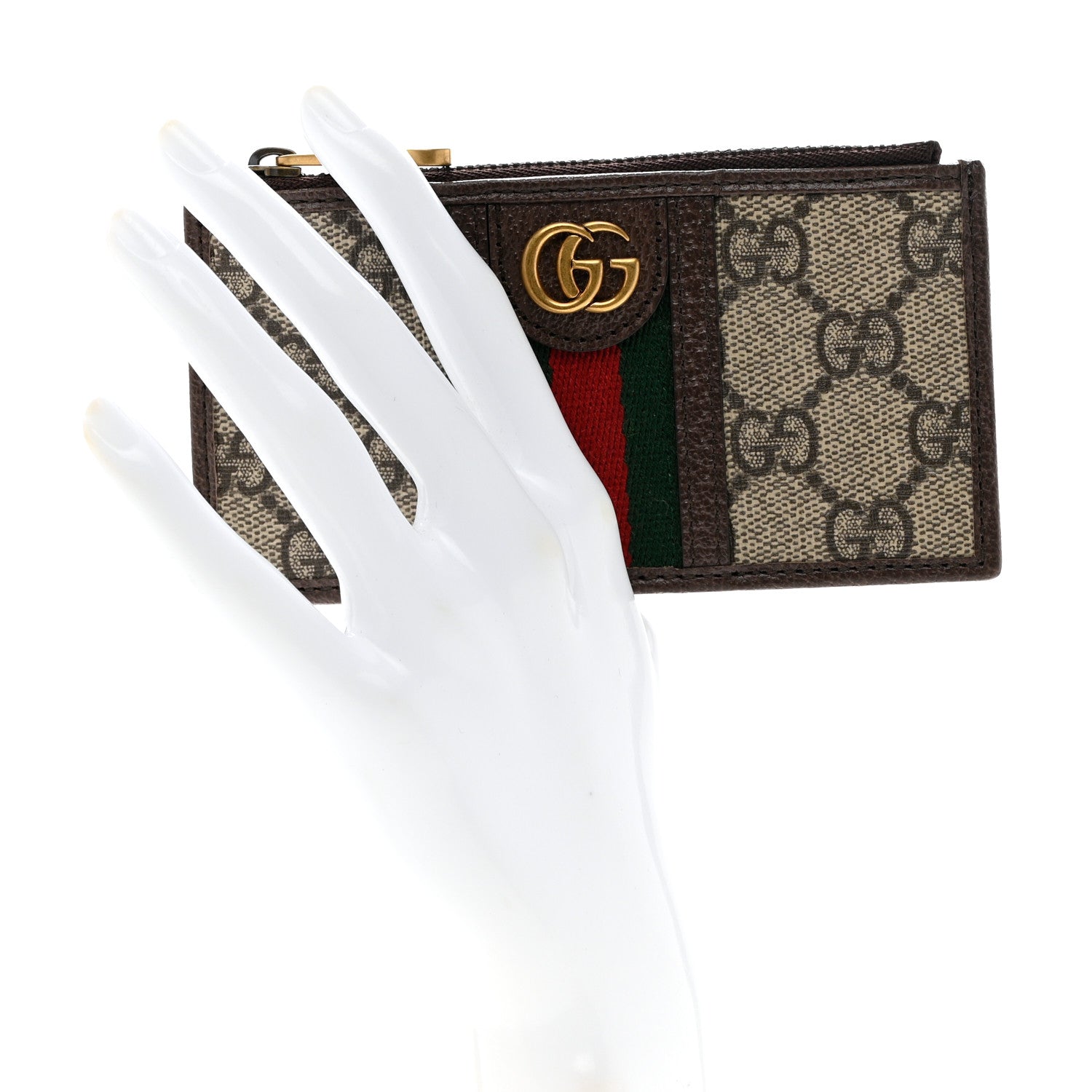 Gucci GG Supreme Monogram Web Ophidia Coin Case Brown 2 of 6