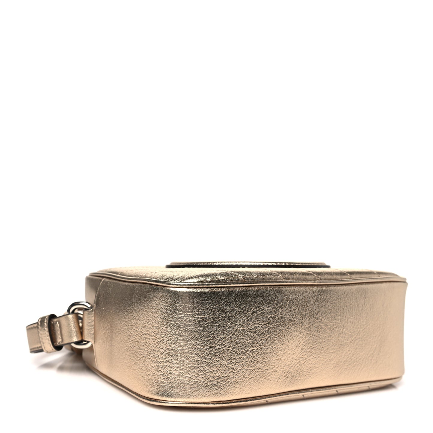 Metallic Sakai Be Green Calfskin Diagonal Stitched Small Blondie Shoulder Bag Golden Beige