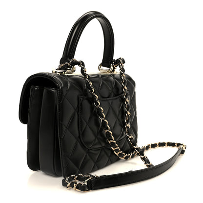 Chanel Lambskin Quilted Small Trendy CC Dual Handle Flap Bag Black 3 of 13