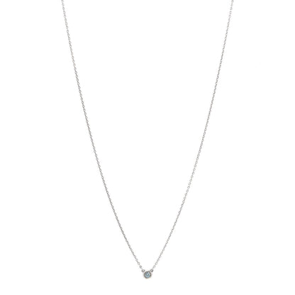 Tiffany Sterling Silver Aquamarine Elsa Peretti Color By The Yard Pendant Necklace 1 of 8