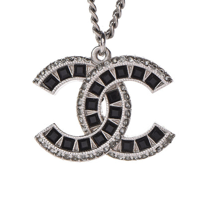 Chanel Ruthenium Baguette Crystal CC Necklace Black 4 of 6