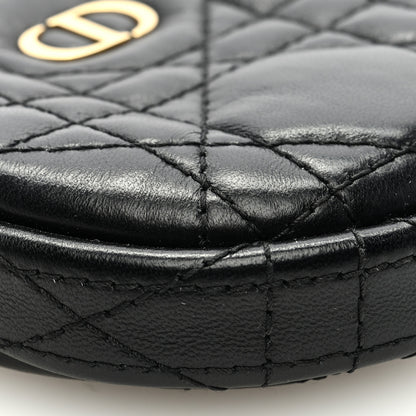 Christian Dior Lambskin Mini Cannage Round Caro Crossbody Pouch Black 7 of 8