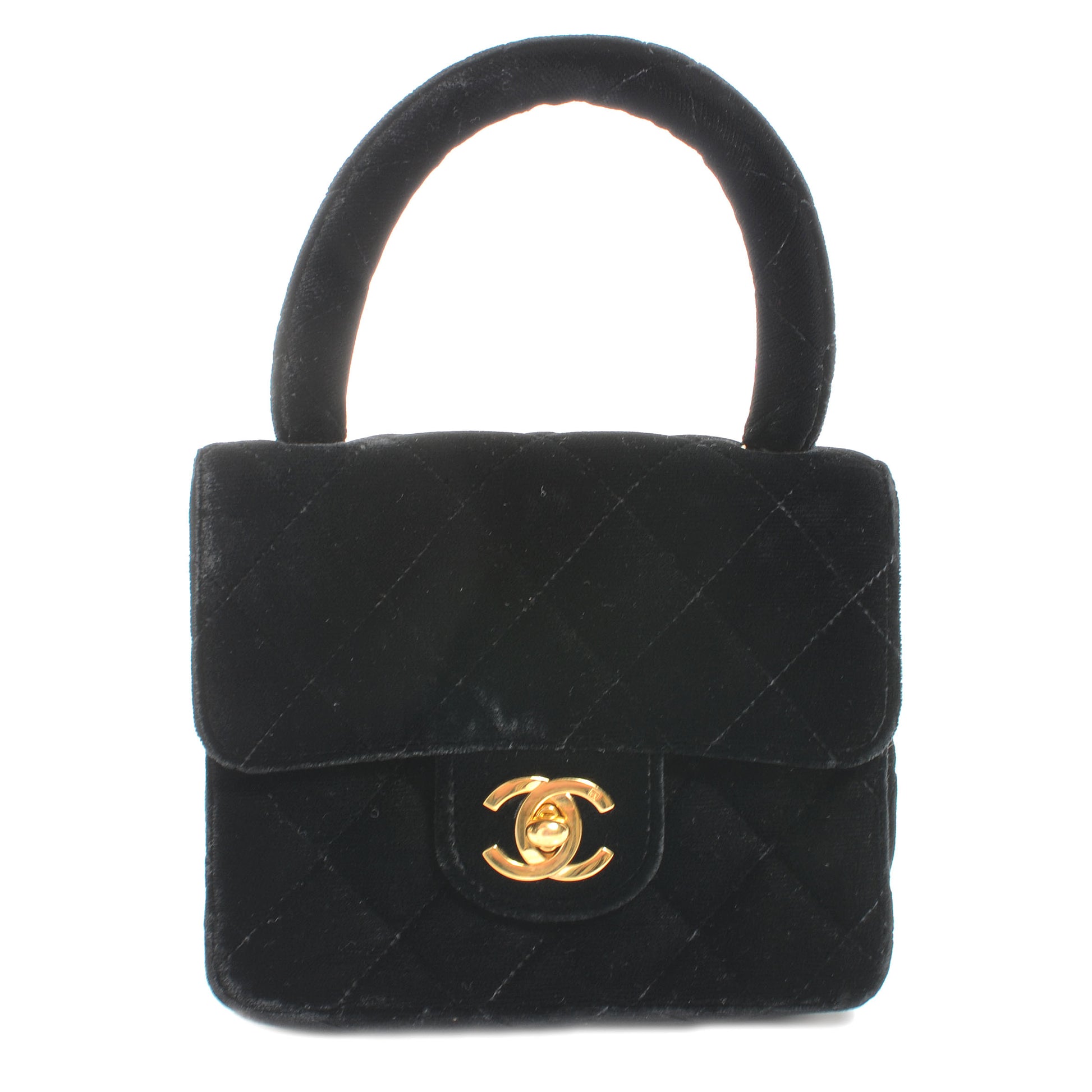 Chanel Velvet Mini Kelly Flap Black 1 of 8
