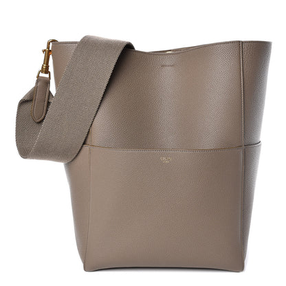 Celine Soft Grained Calfskin Sangle Bucket Bag Taupe 1 of 10