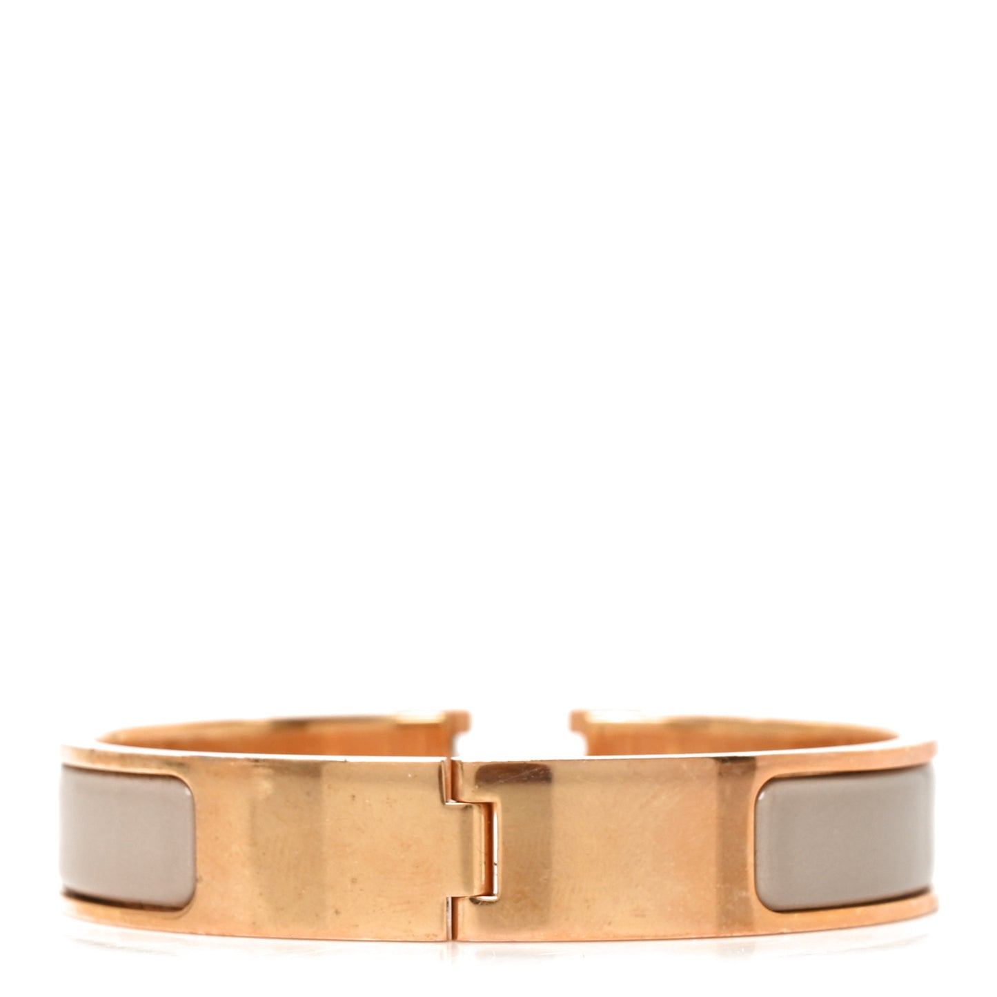 Enamel Narrow Clic Clac H Bracelet Marron Glace