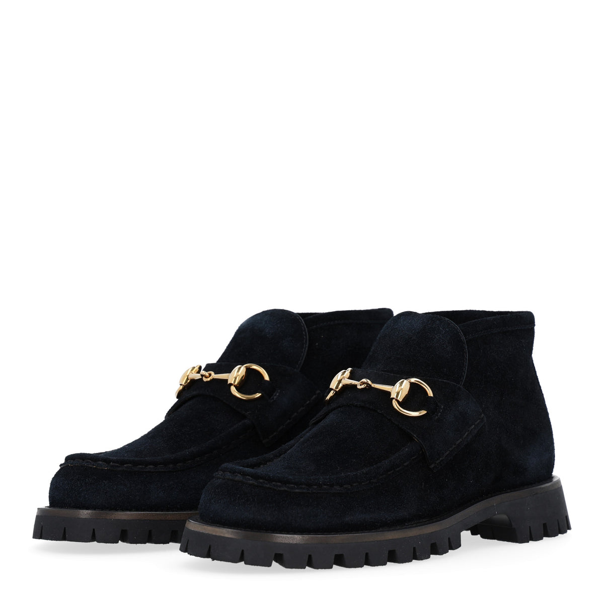 Suede Horsebit Womens Ankle Boots 36.5 Black