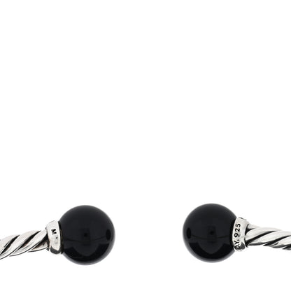 David Yurman Sterling Silver Diamond Onyx 9mm Solari Bracelet 3 of 3