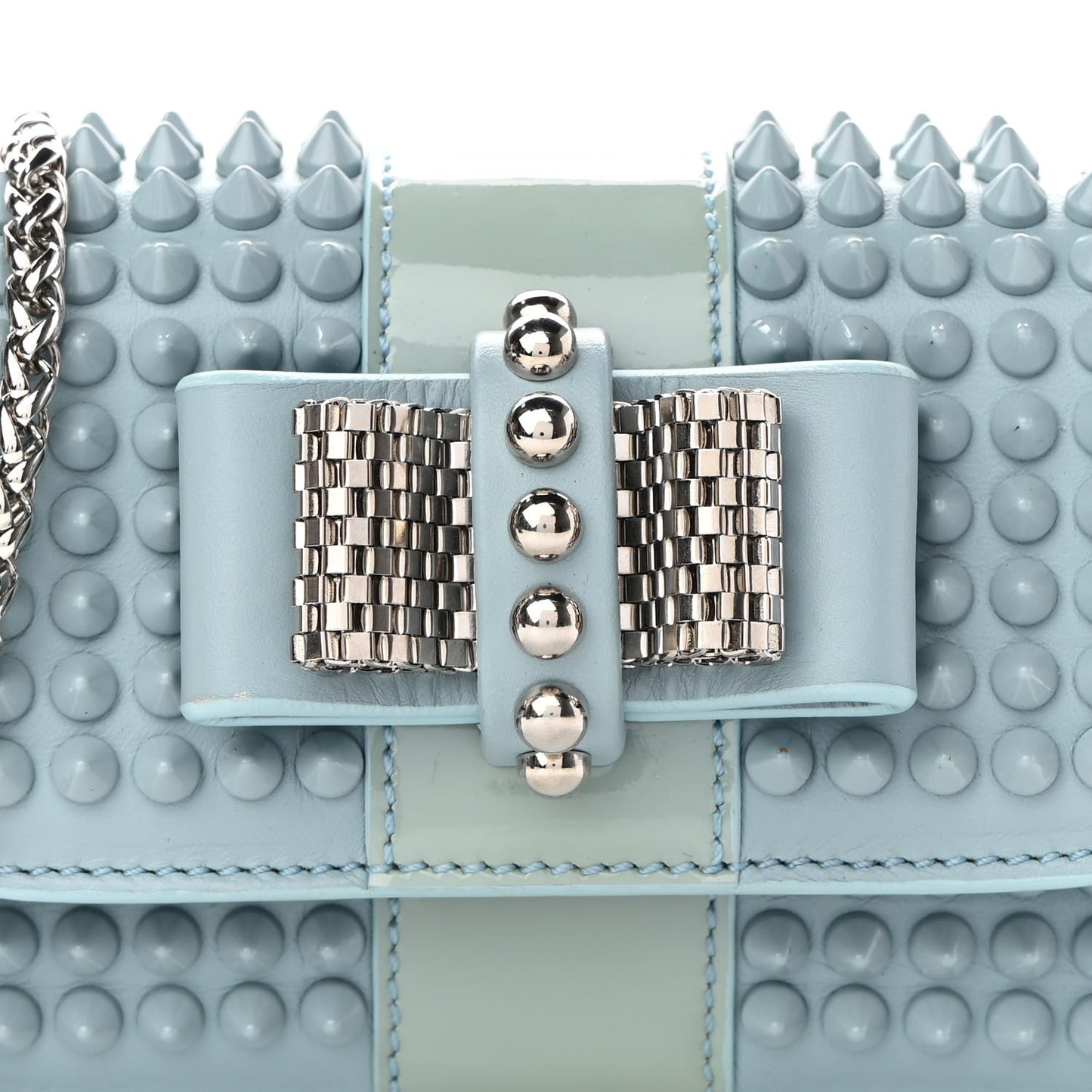 Calfskin Spikes Sweety Charity Shoulder Bag Blue
