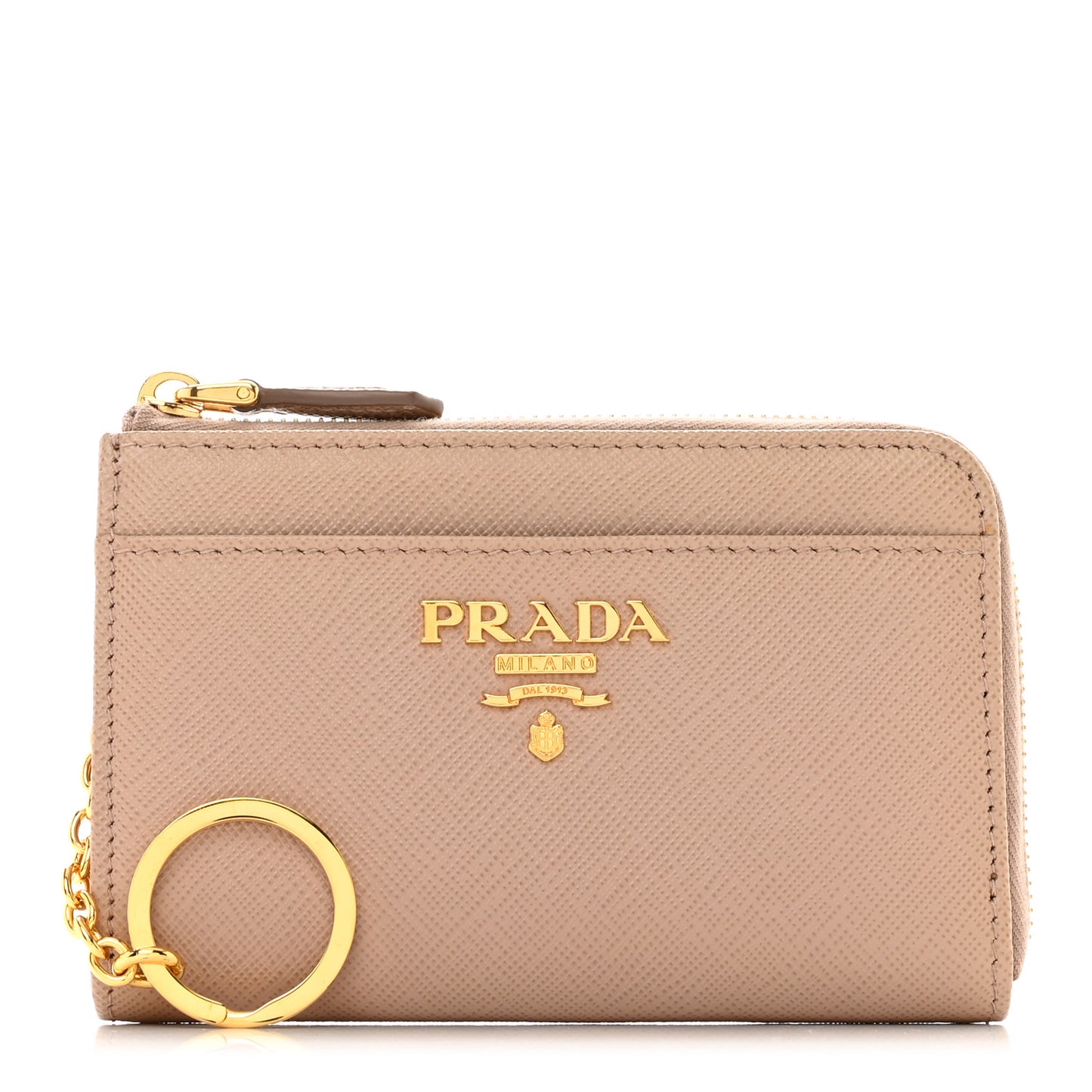 Saffiano Triangle Zip Around Keychain Cammeo